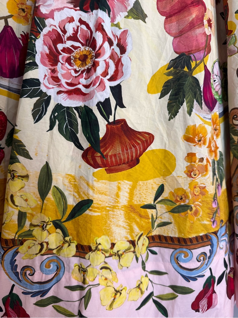 FARM Rio Pink Garden Terrace Organic Cotton Midi Skirt - Picture 12 of 16